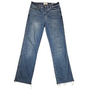 Frame Jeans Women Size 27 le Sylvie Slender Straight High Rise Raw Hem